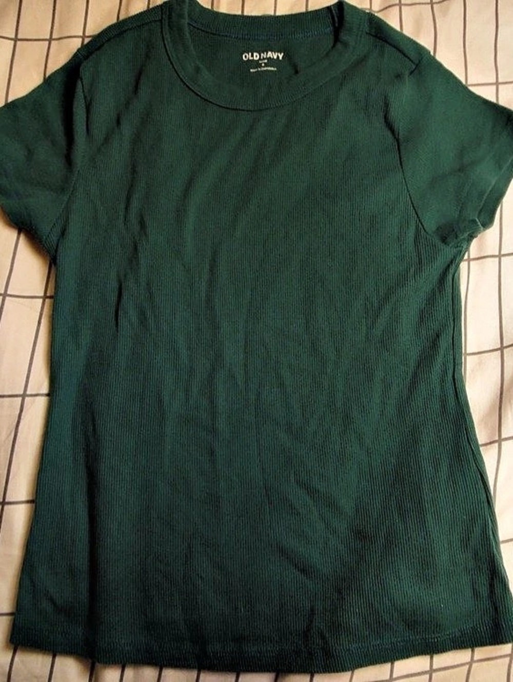 Old Navy Snug Ribbed Short-Sleeve T-Shirt Green Small